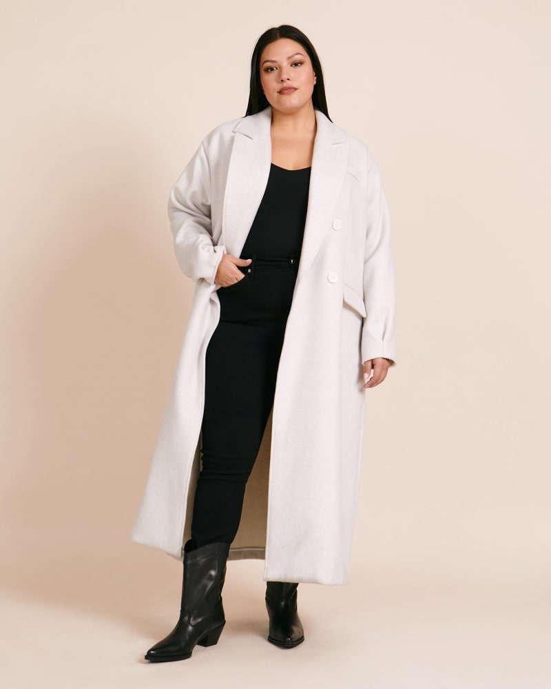 Plus size white wool coat discount